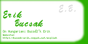 erik bucsak business card